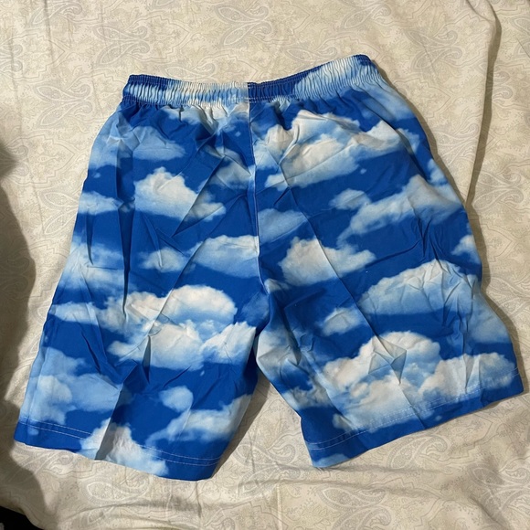 🤝 Adidas Sky Blue Swimming Trunks with Clouds 🤝 - Picture 2 of 4